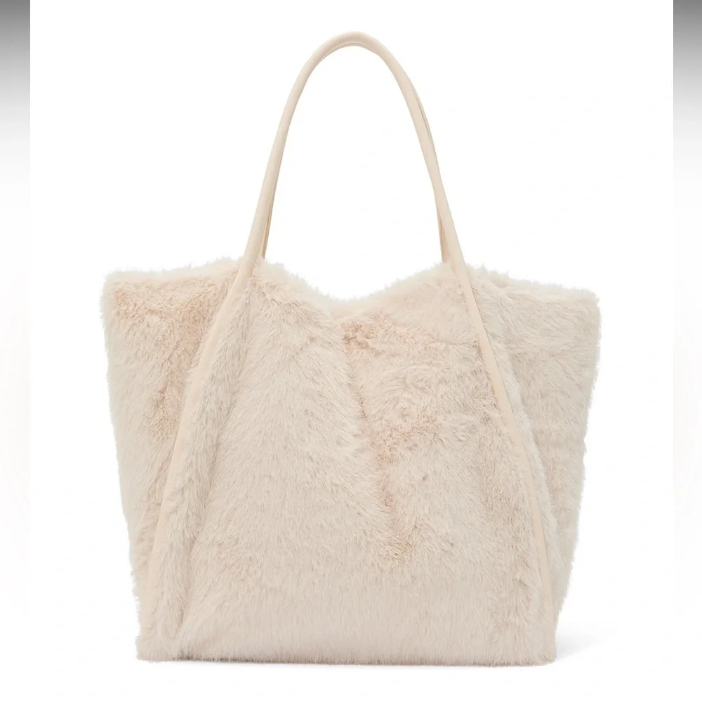 (Inventory 25) Victoria’s Secret Faux-Fur Elegant Cream Tote Bag - Picture 2 of 4